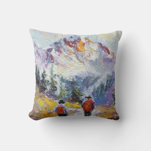 Colorado Mountain Hiking Art â Throw Pillow