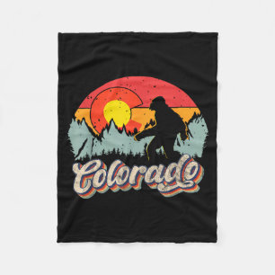Colorado Mountain Hiking Bigfoot Camng Retro 80s S Fleece Blanket