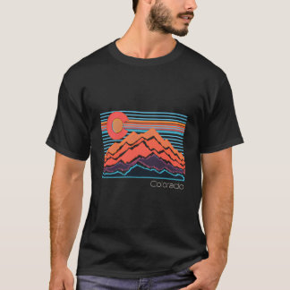 Colorado Mountain Landscape And Flag T-Shirt