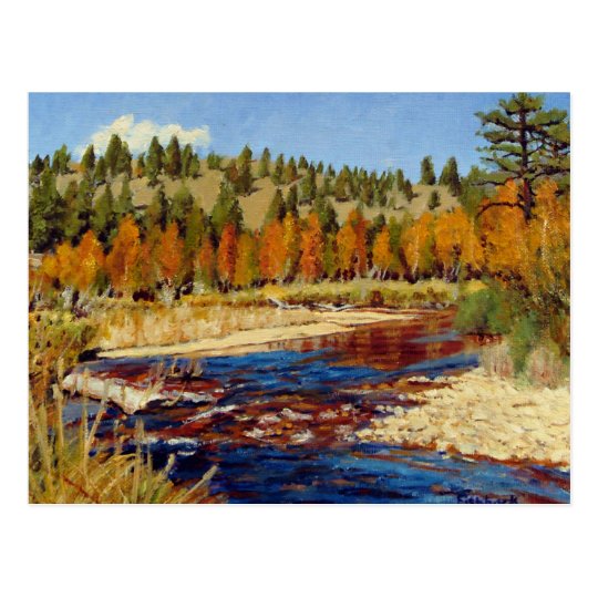 Colorado Mountain Stream Landscape Oil Painting Postcard Zazzle Com