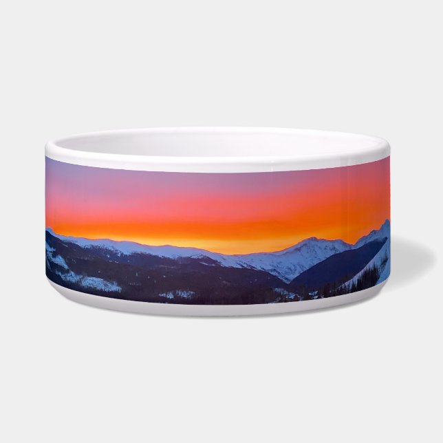 Colorado Mountain Sunrise Pet Bowl (Front)