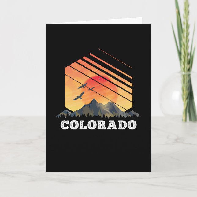 Colorado Mountain Sunset USA America Gifts Card (Front)