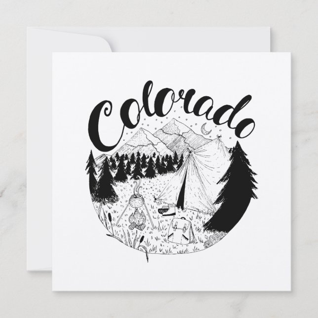 Colorado Mountain Travel Ink Drawing (Front)