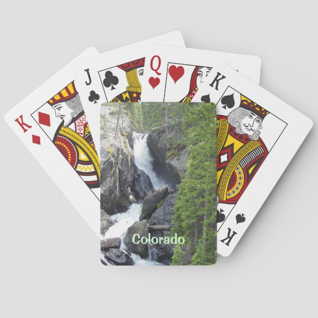 Colorado Mountain Waterfall Playing Card (Back)