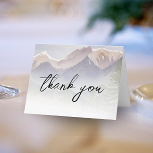 Colorado Mountain Wedding Letterpress Thank You Card