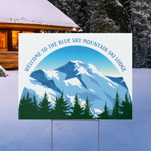 Colorado Mountain Winter Cabin Rental Home Yard Sign