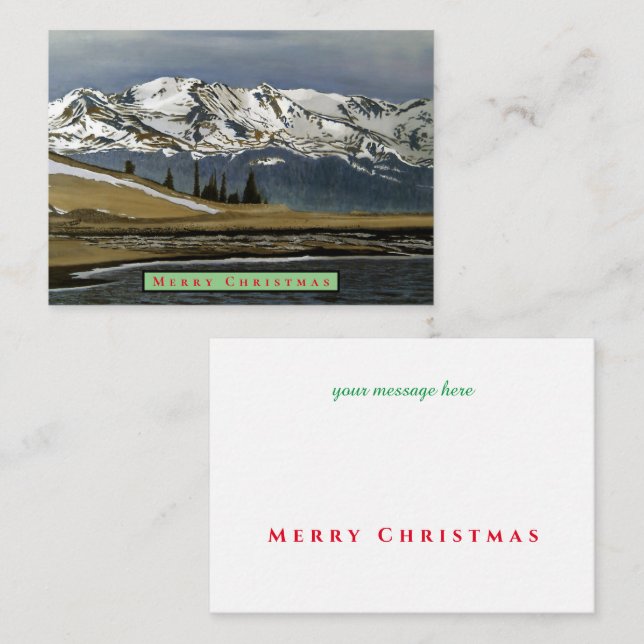 Colorado Mountain Winter Christmas Card (Front/Back)
