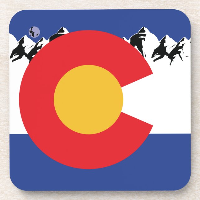 Colorado Mountains Beverage Coaster (Front)
