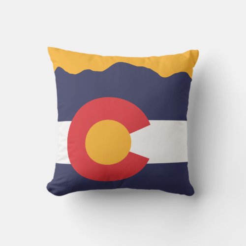 Colorado Mountains  Flag Pillow