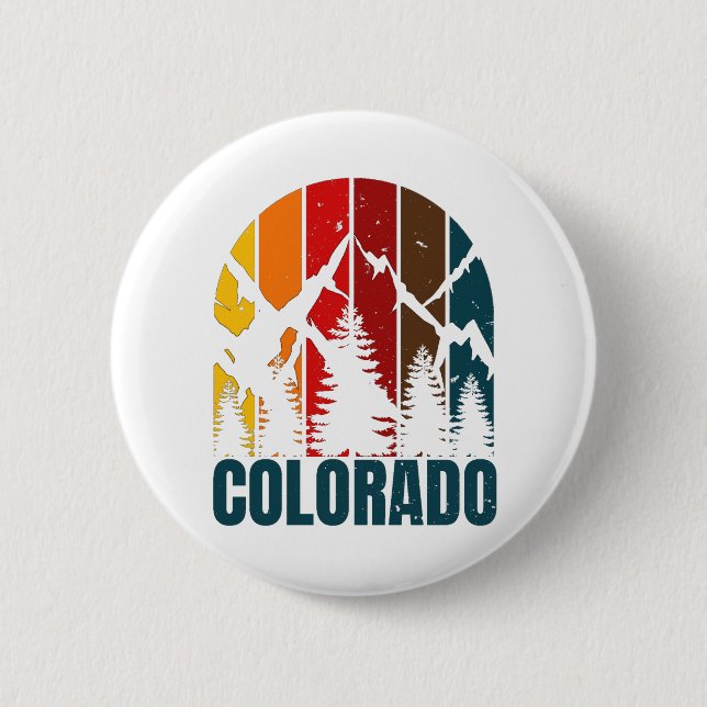 Colorado Mountains Retro Button (Front)