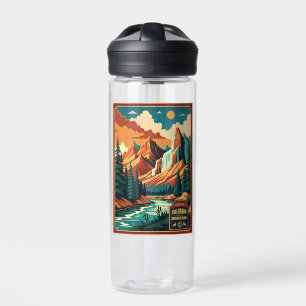 Colorado Mountains Retro Colors Water Bottle