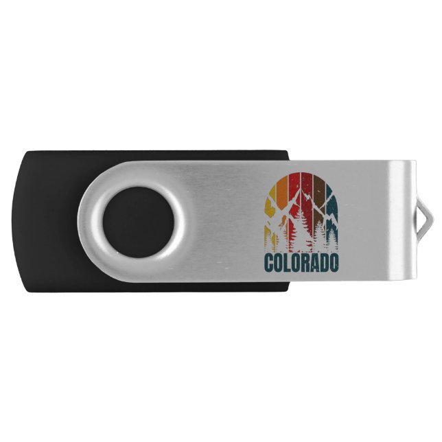 Colorado Mountains Retro Flash Drive (Front)