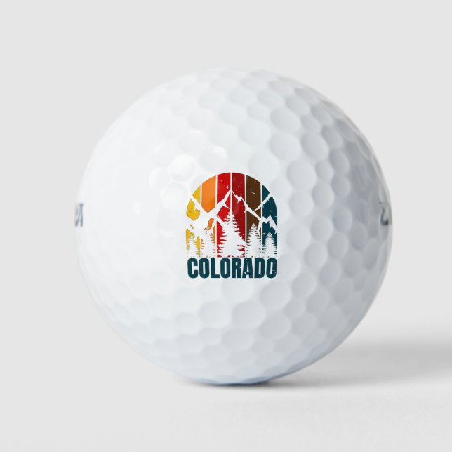 Colorado Mountains Retro Golf Balls (Front)