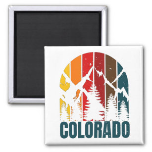 Colorado Mountains Retro Magnet