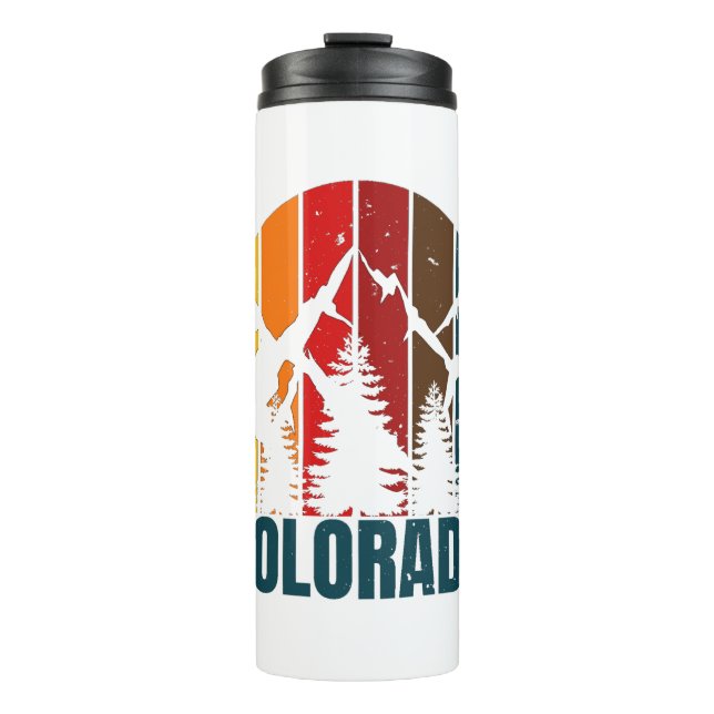 Colorado Mountains Retro Thermal Tumbler (Front)