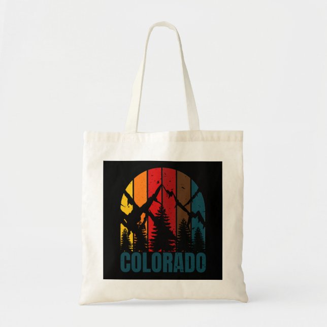 Colorado Mountains Retro Tote Bag (Front)