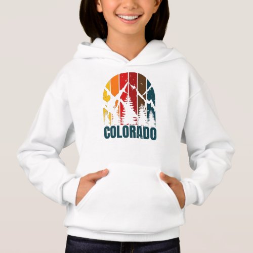 Colorado Mountains Retro Vintage  Hoodie