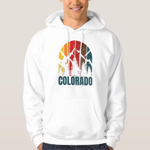 Colorado Mountains Retro Vintage  Hoodie