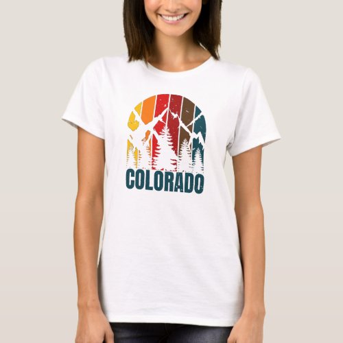 Colorado Mountains Retro Vintage T_Shirt