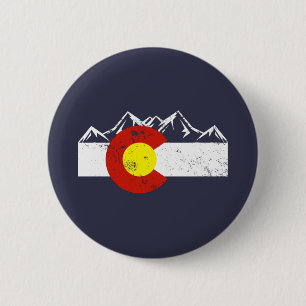Colorado Mountains Vintage Button