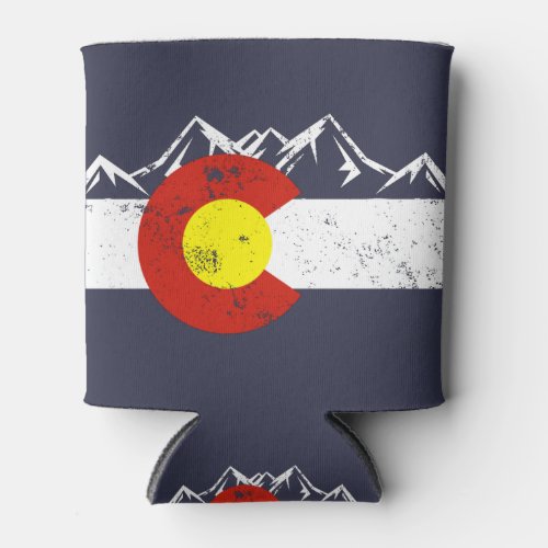 Colorado Mountains Vintage Can Cooler