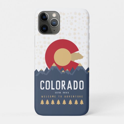 Colorado Mountains Vintage Co Flag Souvenirs iPhone 11 Pro Case