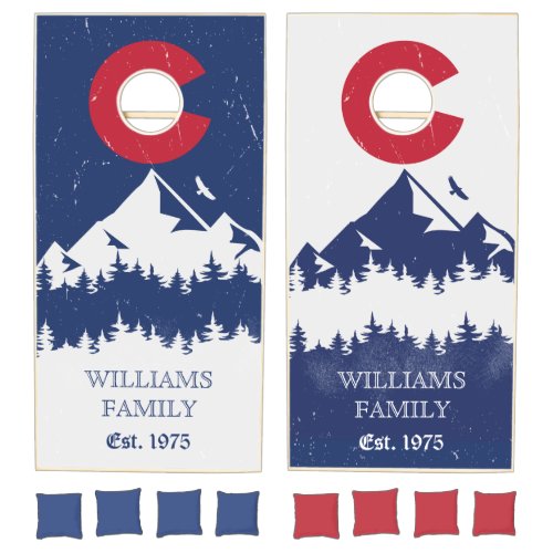 Colorado Mountains Vintage Co Flag Souvenirs Cornhole Set