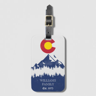 Colorado Mountains Vintage Co Flag Souvenirs Luggage Tag