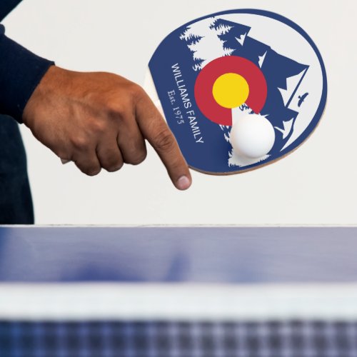 Colorado Mountains Vintage Co Flag Souvenirs Ping Pong Paddle