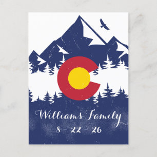 Colorado Mountains Vintage Co Flag Souvenirs Postcard