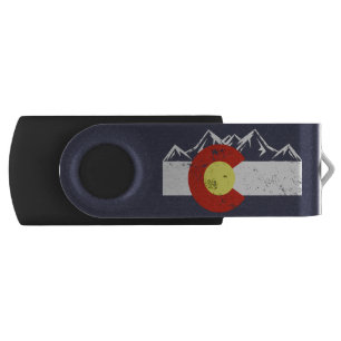 Colorado Mountains Vintage Flash Drive