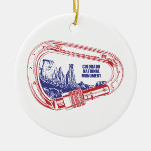 Colorado National Monument Climbing Carabiner Ceramic Ornament