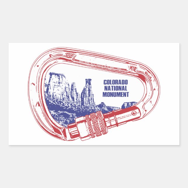Colorado National Monument Climbing Carabiner Rectangular Sticker (Front)