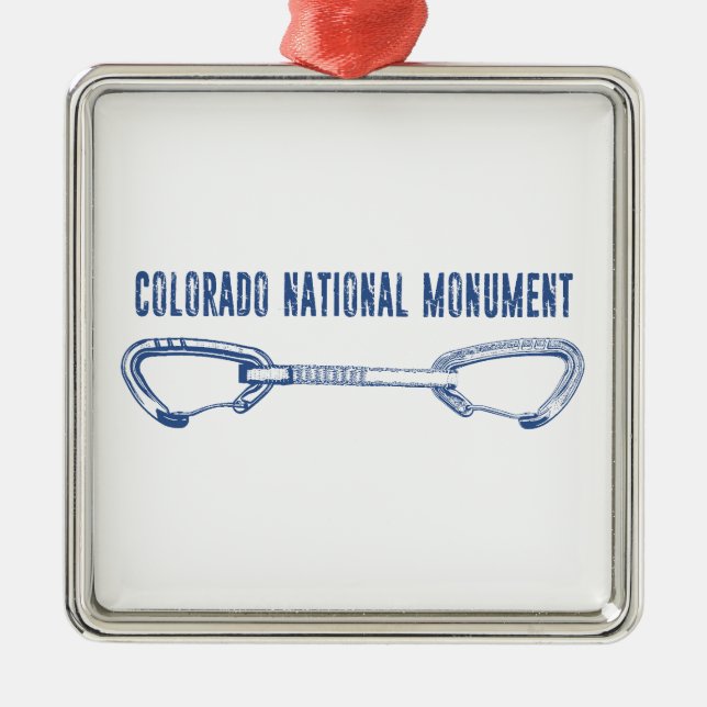 Colorado National Monument Climbing Quickdraw Metal Ornament (Front)