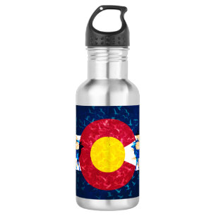Colorado nature art scene stainless water bottle