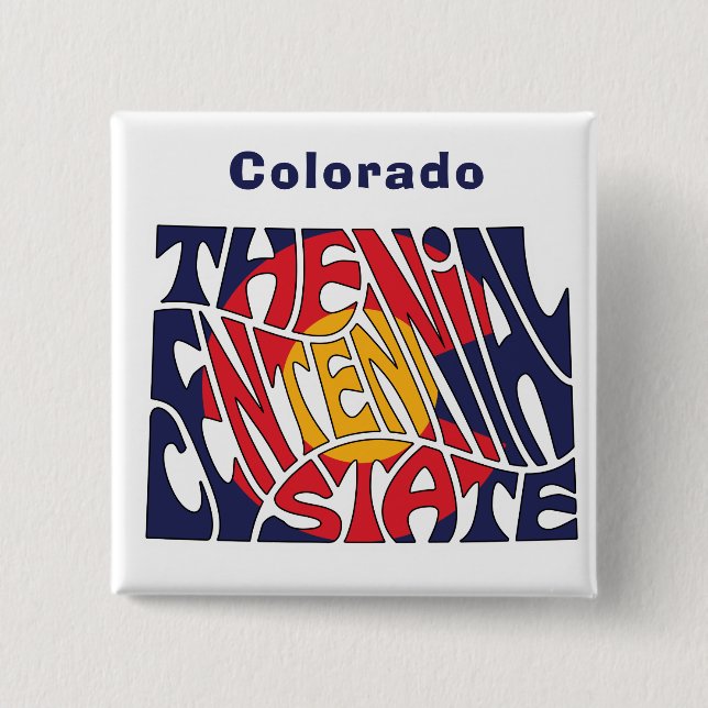Colorado Nickname Word Art Button (Front)