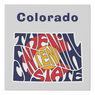 Colorado Nickname Word Art Faux Canvas Print