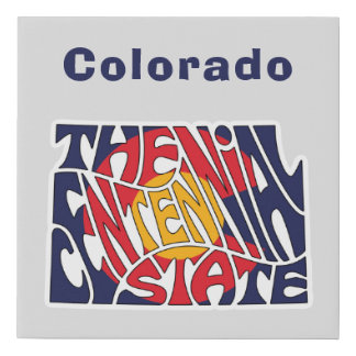 Colorado Nickname Word Art Faux Canvas Print