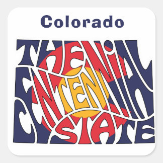 Colorado Nickname Word Art Square Sticker