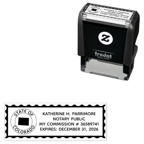 Colorado Notary Public Self Inking Rubber Stamp