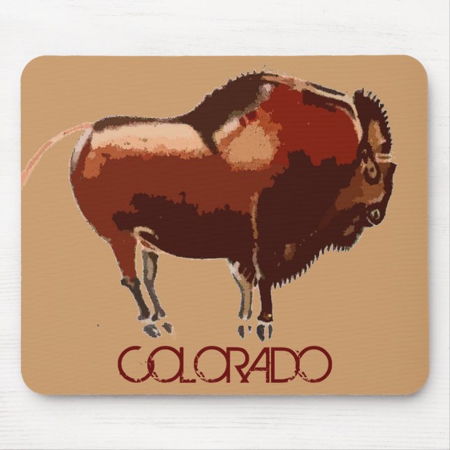 Colorado Painted Bison Mouse Pad (Front)