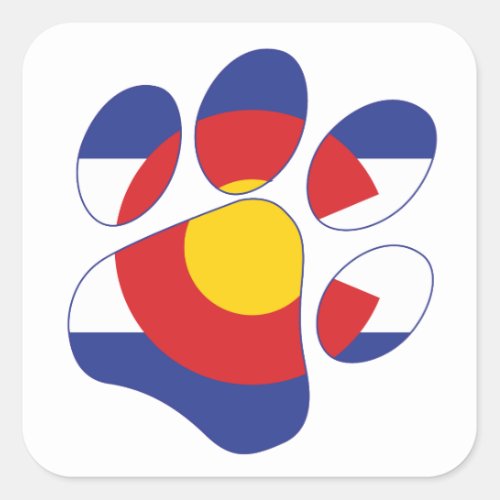 Colorado_Paw_Print_1 Square Sticker