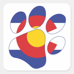 Colorado-Paw-Print-1 Square Sticker