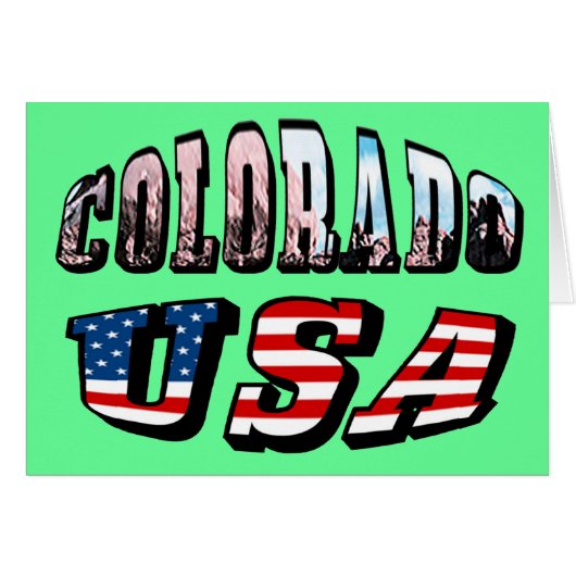 Colorado Picture and USA Text Cards (Front Horizontal)