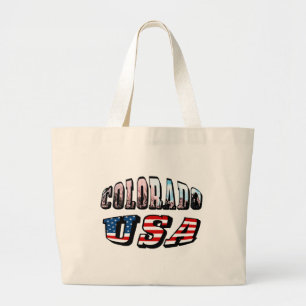 Colorado Picture and USA Text Large Tote Bag