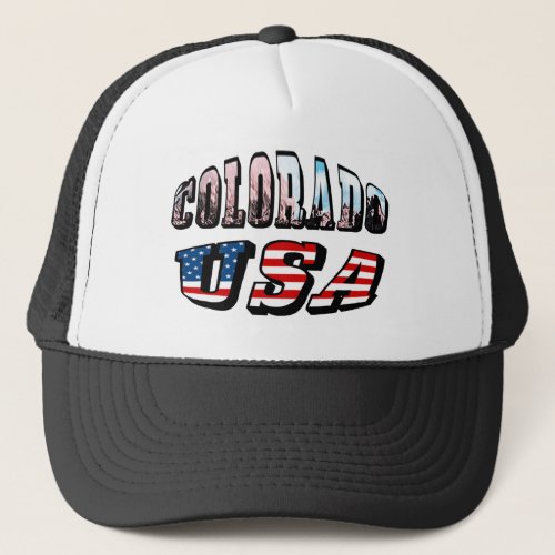 Colorado Picture and USA Text Trucker Hat