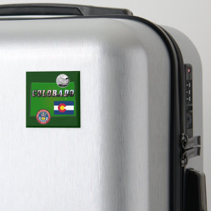 Colorado Picture Text, Flag, Seal, Quarter, Map Magnet