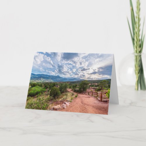 Colorado Pikes Peak Evening Hike Greeting Card