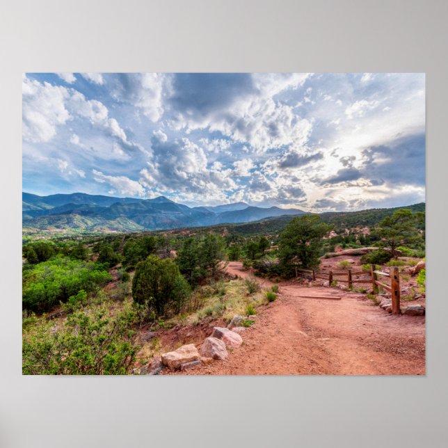 Colorado Pikes Peak Evening Hike Poster (Front)