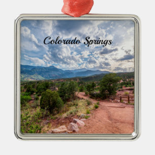 Colorado Pikes Peak Evening Hike Square Ornament